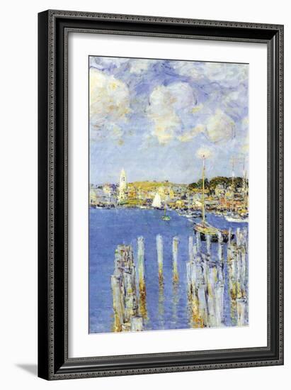 Port of Gloucester Island-Childe Hassam-Framed Art Print