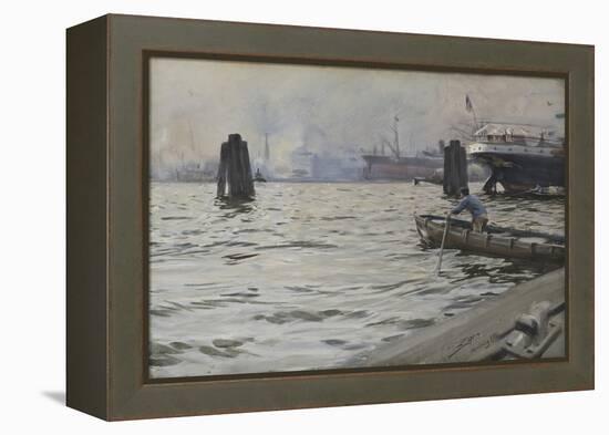 Port of Hamburg, 1891 (W/C on Paper)-Anders Leonard Zorn-Framed Premier Image Canvas