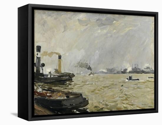 Port of Hamburg (Grey), 1916-Umberto Boccioni-Framed Premier Image Canvas