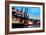 Port of Hamburg with Container Ship-Markus Bleichner-Framed Art Print