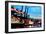 Port of Hamburg with Container Ship-Markus Bleichner-Framed Art Print