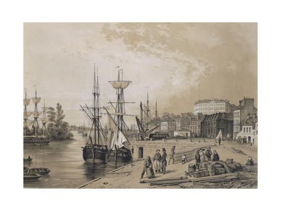 Port Of Nantes France 19th Century Engraving Giclee Print Art Com