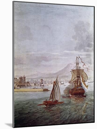 Port of Naples-Vanvitelli (Gaspar van Wittel)-Mounted Giclee Print