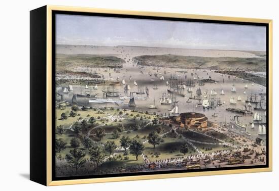 Port of New York-Currier & Ives-Framed Premier Image Canvas