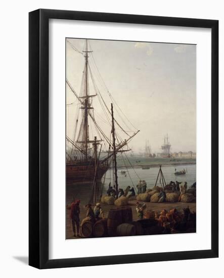 Port of Rochefort, Unloading Deck, 1762-Claude Joseph Vernet-Framed Giclee Print