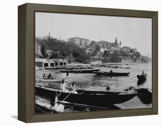 Port of Salacak in Uskudar Photograph - Istanbul, Turkey-Lantern Press-Framed Stretched Canvas