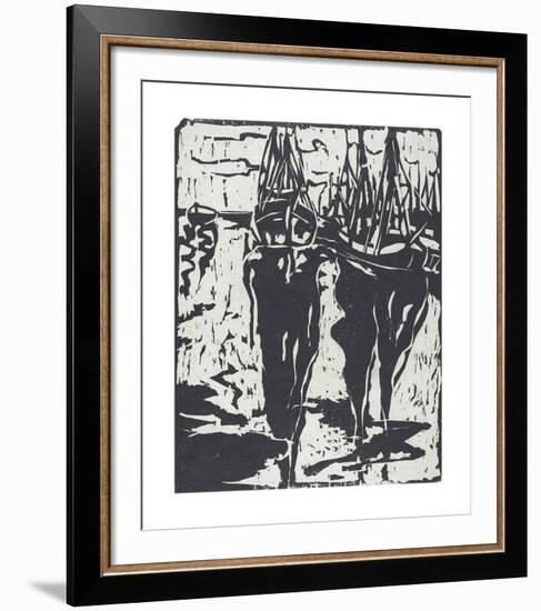 Port Scene - Hafenbild-Ernst Ludwig Kirchner-Framed Premium Giclee Print