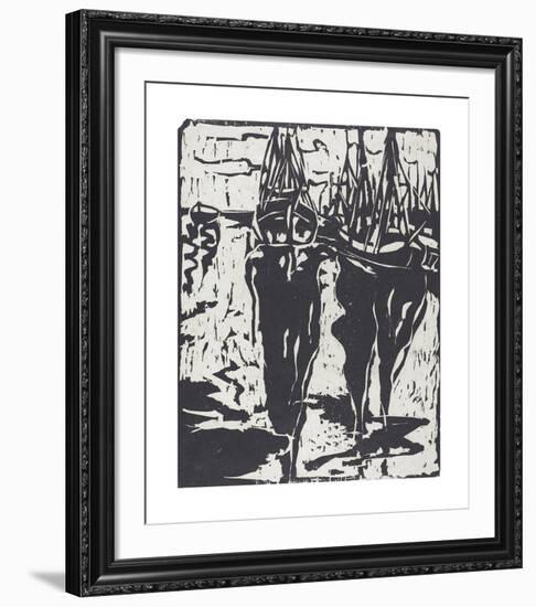 Port Scene - Hafenbild-Ernst Ludwig Kirchner-Framed Premium Giclee Print