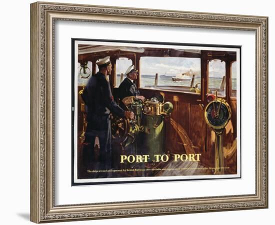 Port to Port, 1960 (Colour Litho)-Terence Cuneo-Framed Giclee Print