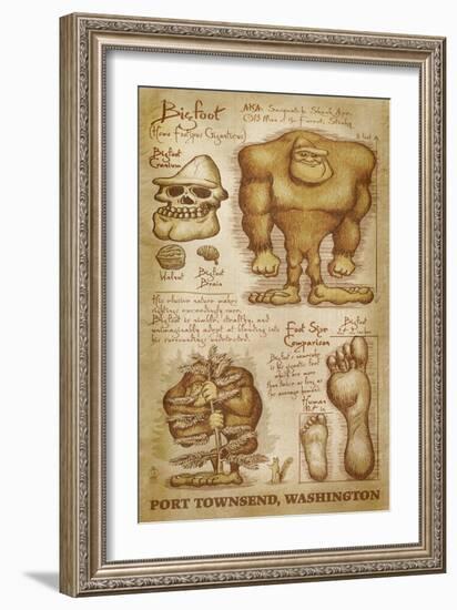 Port Townsend, Washington - Bigfoot da Vinci-Lantern Press-Framed Art Print