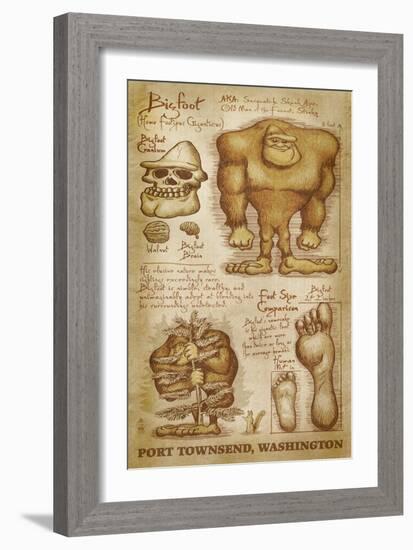 Port Townsend, Washington - Bigfoot da Vinci-Lantern Press-Framed Art Print