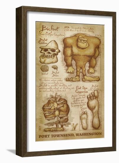 Port Townsend, Washington - Bigfoot da Vinci-Lantern Press-Framed Art Print