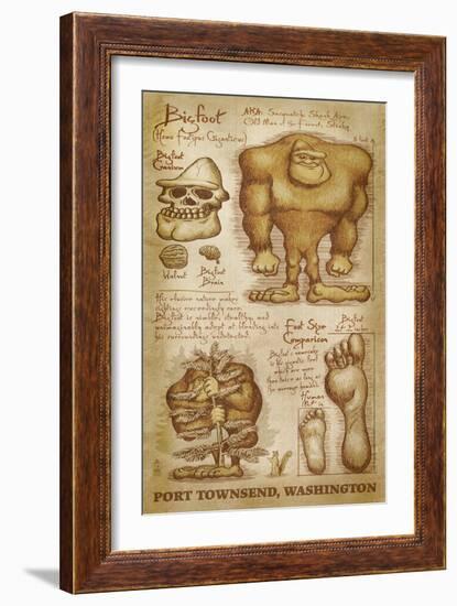 Port Townsend, Washington - Bigfoot da Vinci-Lantern Press-Framed Art Print