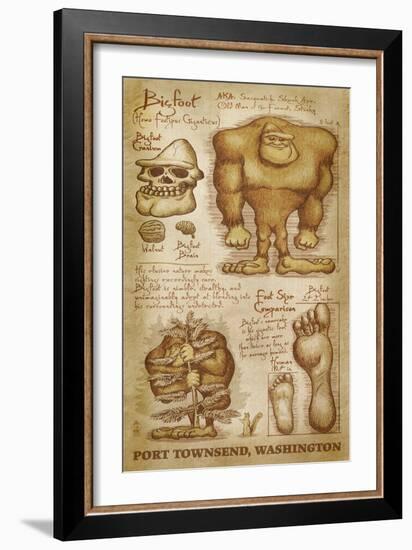 Port Townsend, Washington - Bigfoot da Vinci-Lantern Press-Framed Art Print