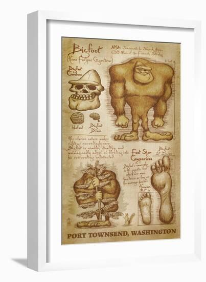 Port Townsend, Washington - Bigfoot da Vinci-Lantern Press-Framed Art Print