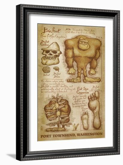 Port Townsend, Washington - Bigfoot da Vinci-Lantern Press-Framed Art Print