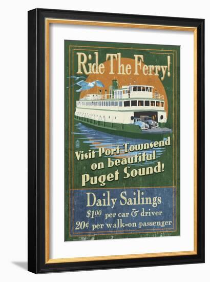 Port Townsend, Washington - Ferry-Lantern Press-Framed Art Print