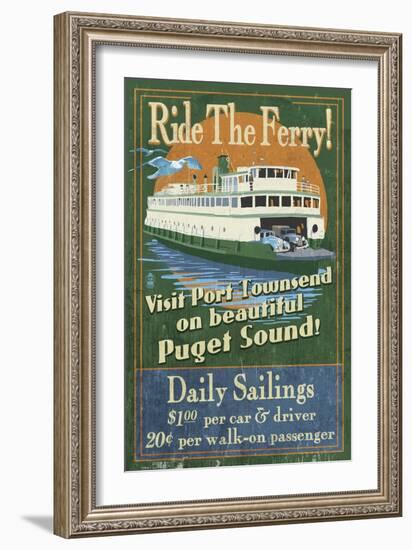 Port Townsend, Washington - Ferry-Lantern Press-Framed Premium Giclee Print