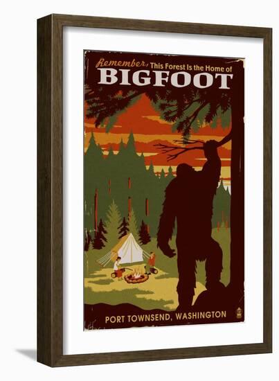 Port Townsend, Washington - Home of Bigfoot-Lantern Press-Framed Art Print