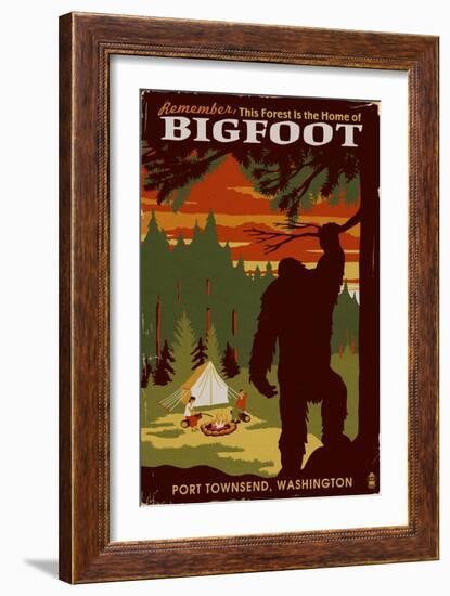 Port Townsend, Washington - Home of Bigfoot-Lantern Press-Framed Art Print