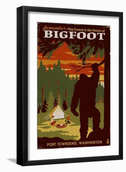 Port Townsend, Washington - Home of Bigfoot-Lantern Press-Framed Art Print
