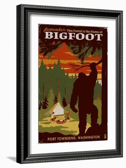 Port Townsend, Washington - Home of Bigfoot-Lantern Press-Framed Art Print