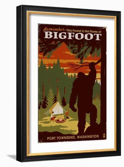 Port Townsend, Washington - Home of Bigfoot-Lantern Press-Framed Art Print