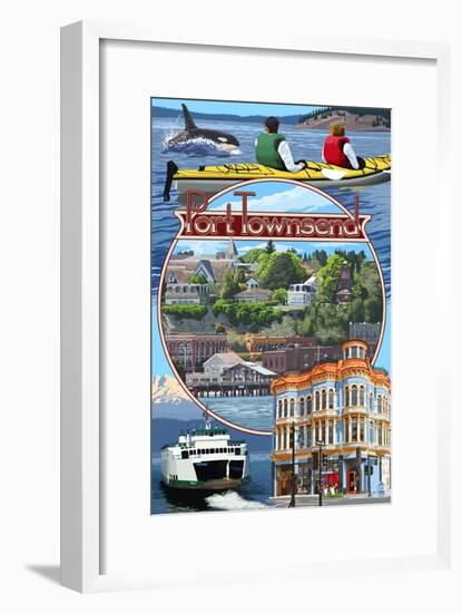 Port Townsend, Washington - Montage Scenes-Lantern Press-Framed Art Print
