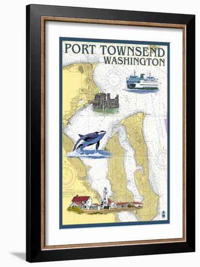 Port Townsend, Washington - Port Townsend Nautical Chart-Lantern Press-Framed Art Print