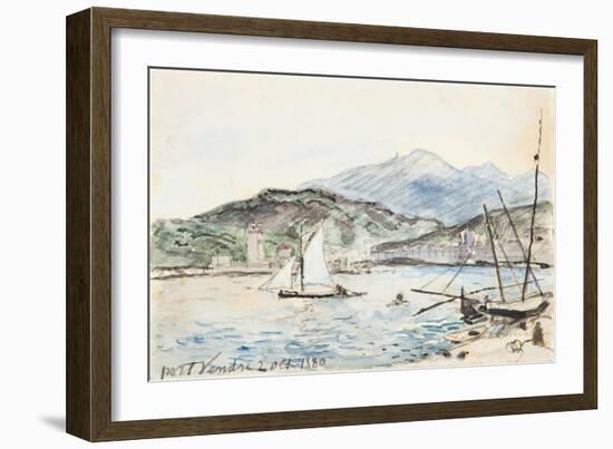 Port Vendres (W/C on Paper)-Johan-Barthold Jongkind-Framed Giclee Print