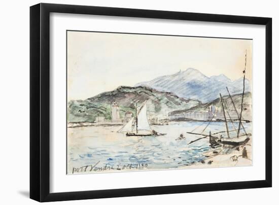 Port Vendres (W/C on Paper)-Johan-Barthold Jongkind-Framed Giclee Print