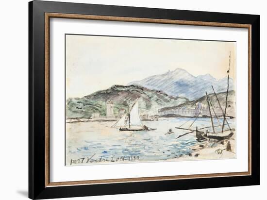 Port Vendres (W/C on Paper)-Johan-Barthold Jongkind-Framed Giclee Print