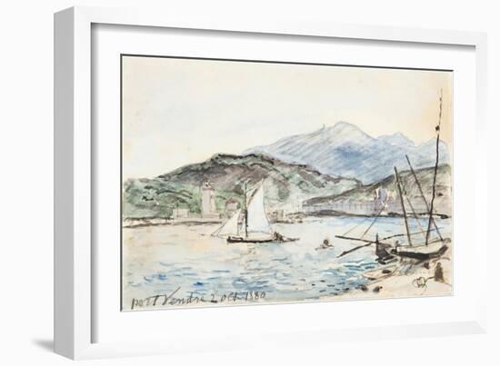 Port Vendres (W/C on Paper)-Johan-Barthold Jongkind-Framed Giclee Print