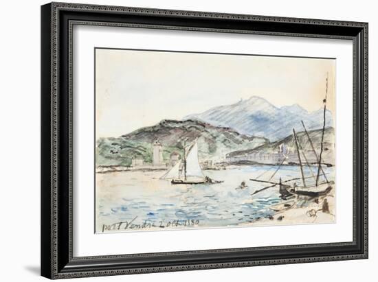 Port Vendres (W/C on Paper)-Johan-Barthold Jongkind-Framed Giclee Print