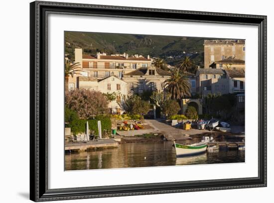 Port View at Dawn, Erbalunga, Le Cap Corse, Corsica, France-Walter Bibikow-Framed Photographic Print