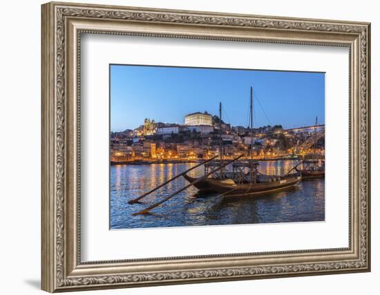 Port Wine Boats on Douro River, Oporto, Portugal-Jim Engelbrecht-Framed Photographic Print