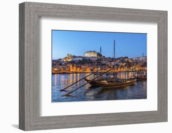 Port Wine Boats on Douro River, Oporto, Portugal-Jim Engelbrecht-Framed Photographic Print