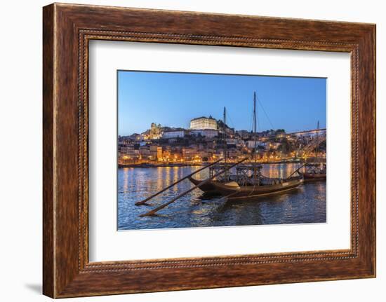 Port Wine Boats on Douro River, Oporto, Portugal-Jim Engelbrecht-Framed Photographic Print