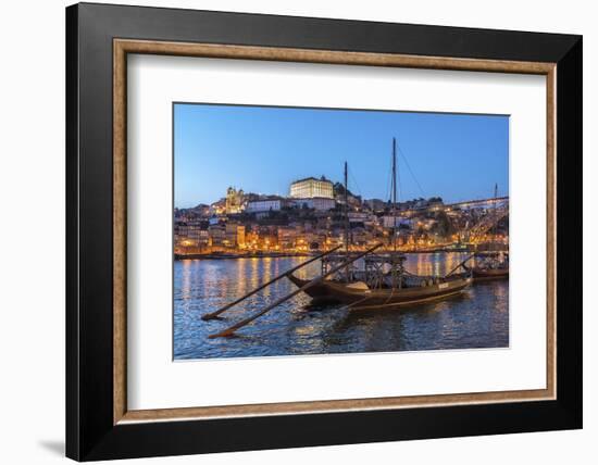 Port Wine Boats on Douro River, Oporto, Portugal-Jim Engelbrecht-Framed Photographic Print