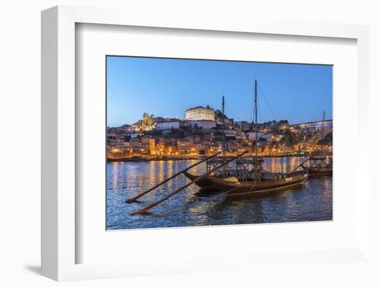 Port Wine Boats on Douro River, Oporto, Portugal-Jim Engelbrecht-Framed Photographic Print