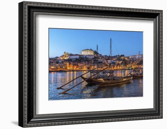 Port Wine Boats on Douro River, Oporto, Portugal-Jim Engelbrecht-Framed Photographic Print