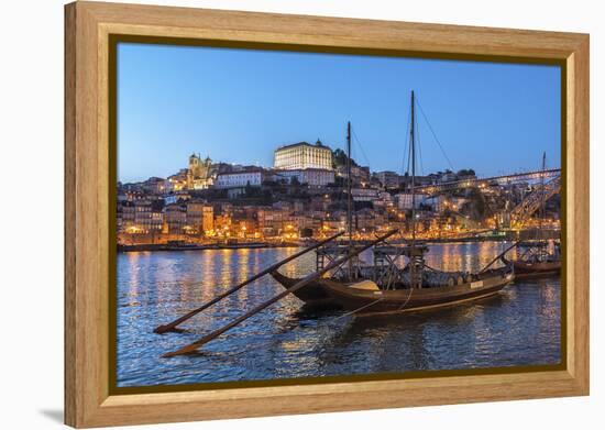 Port Wine Boats on Douro River, Oporto, Portugal-Jim Engelbrecht-Framed Premier Image Canvas