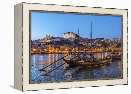 Port Wine Boats on Douro River, Oporto, Portugal-Jim Engelbrecht-Framed Premier Image Canvas