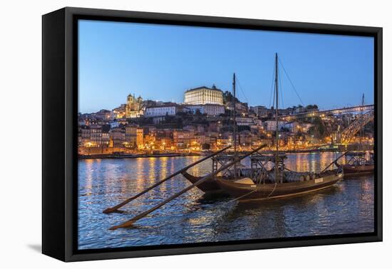 Port Wine Boats on Douro River, Oporto, Portugal-Jim Engelbrecht-Framed Premier Image Canvas