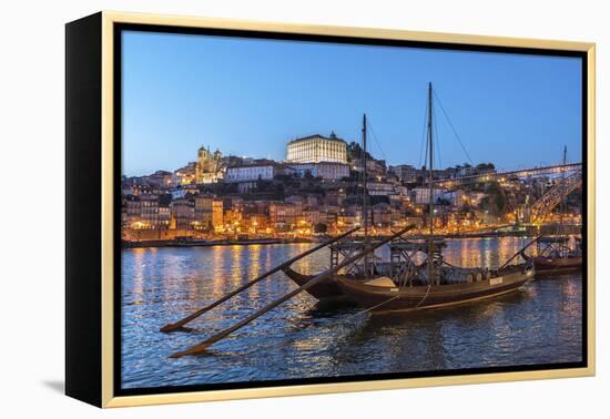 Port Wine Boats on Douro River, Oporto, Portugal-Jim Engelbrecht-Framed Premier Image Canvas