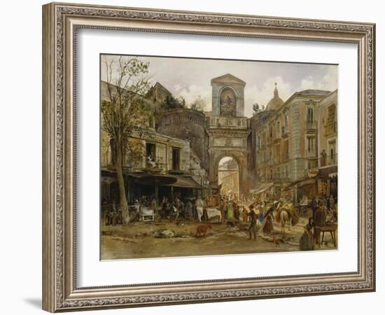 Porta Capuana, Naples. Ca. 1868-Rudolf von Alt-Framed Giclee Print