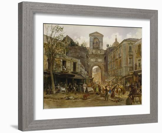 Porta Capuana, Naples. Ca. 1868-Rudolf von Alt-Framed Giclee Print