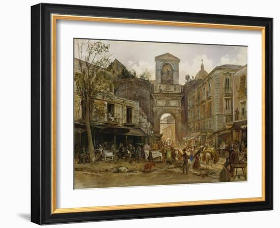 Porta Capuana, Naples. Ca. 1868-Rudolf von Alt-Framed Giclee Print