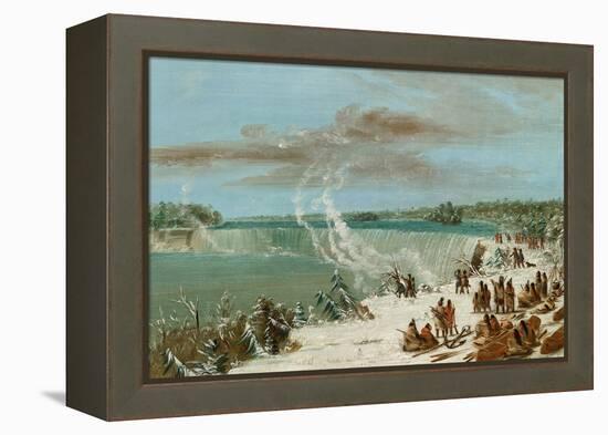 Portage around the Falls of Niagara at Table Rock, 1847- 48-George Catlin-Framed Premier Image Canvas