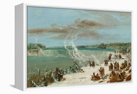 Portage around the Falls of Niagara at Table Rock, 1847- 48-George Catlin-Framed Premier Image Canvas